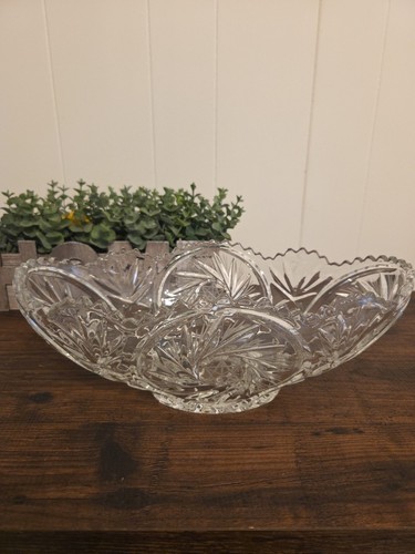 Vintage crystal oval bowl saw - vintage,
